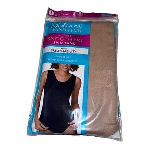 NIB VANITY FAIR Radiant Light Smoothing Spin Tank Top Nude Beige Sz S